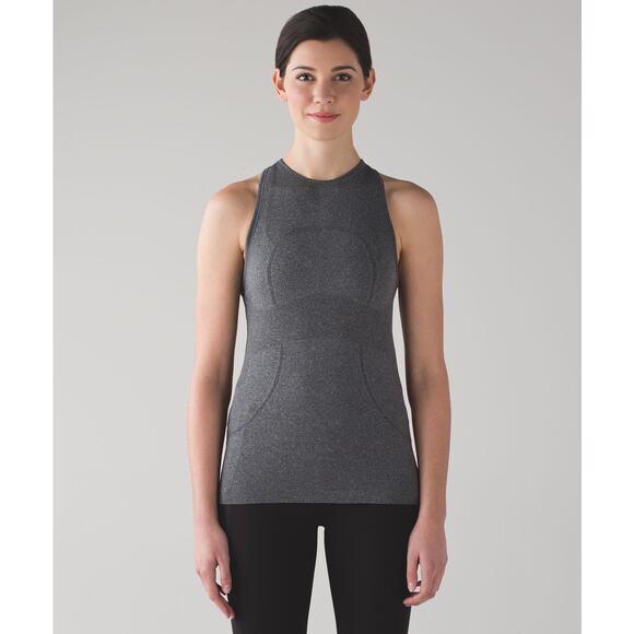 Lululemon Womens Gray High Neck Swiftly Tech Run Tank Shirt Size 4 Stretch Gym - Picture 1 of 7